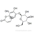 2H-1-Benzopiran-2-on, 6- (bD-glikopiranosiloksi) -7-hidroksi-, hidrat (2: 3) CAS 66778-17-4